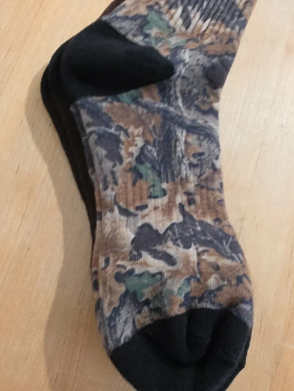 Realtree Men's Camo Crew Socks in Black, Brown & Green Hunting